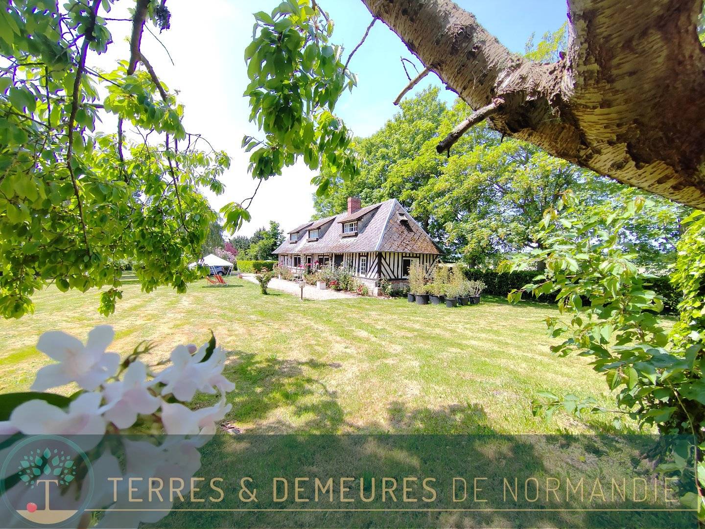 Vallée de Seine, village typique normand, propriété de caractère, au calme, jardin arboré.